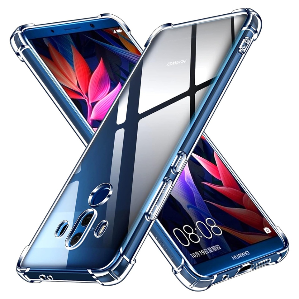 Husa pentru Huawei Mate 10 Pro , SKYDDAR INNOVATION, Shockproof Clear din Silicon Slim, Transparenta, set cu sticker