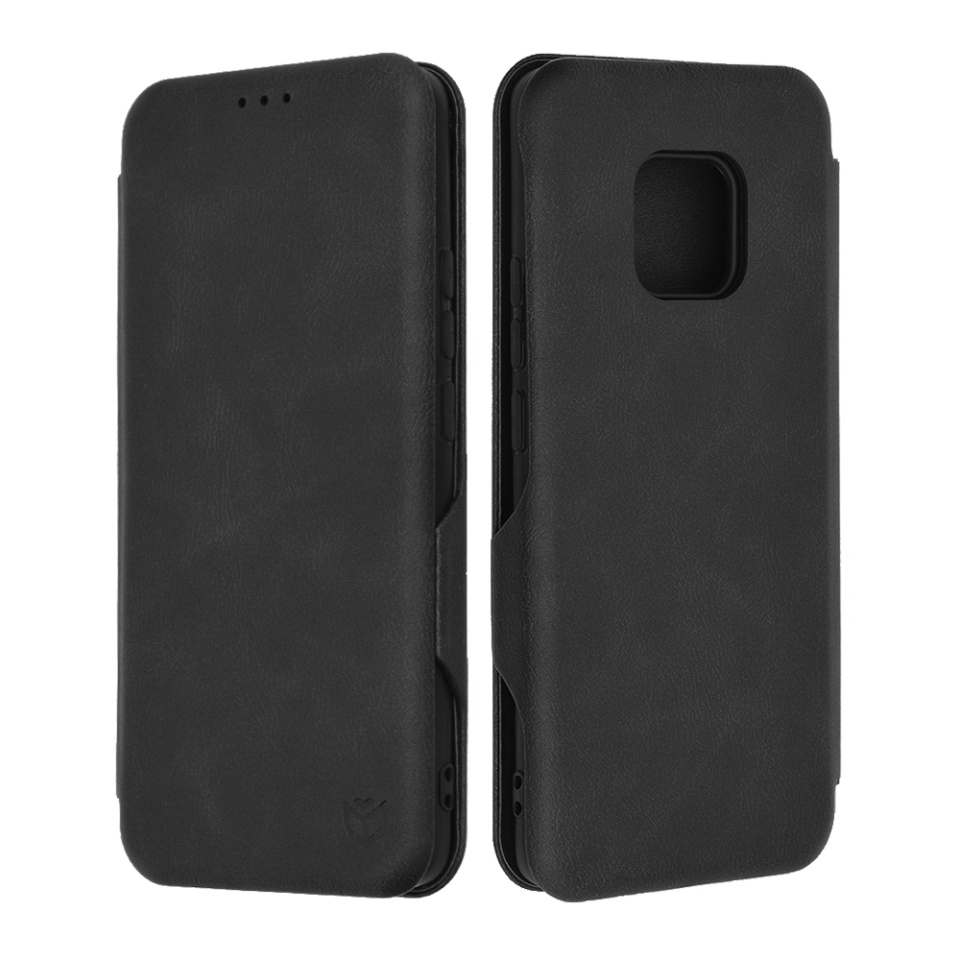 Husa pentru Huawei Mate 20 Pro, SKYDDAR INNOVATION, Safe Wallet tip carte din Piele Ecologica, Suport Carduri, Inchidere Magnetica, Negru, set cu sticker