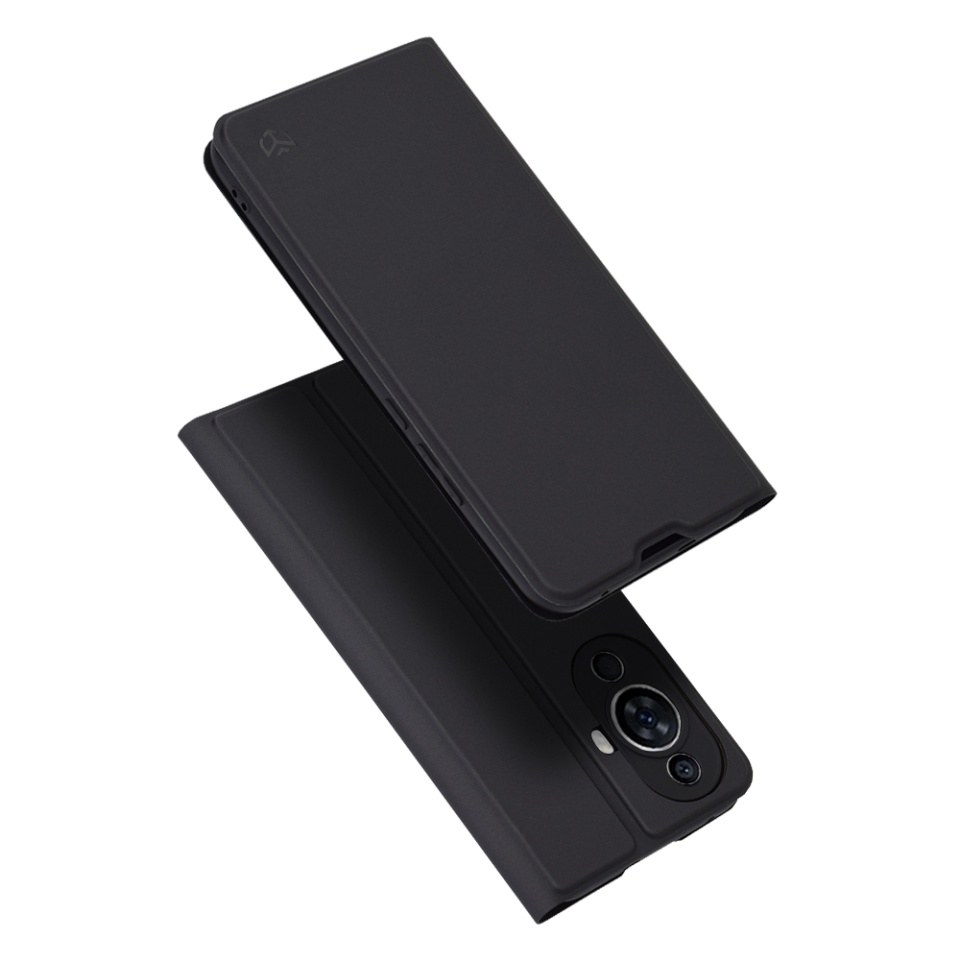 Husa pentru Huawei nova 11 / nova 12s, SKYDDAR INNOVATION, Magskin Book, tip Carte cu Portofel Interior, set cu sticker, Negru