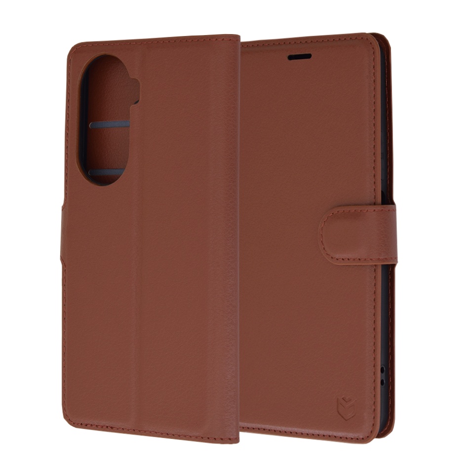 Husa pentru Huawei nova 11 SE / nova 12 SE tip Carte, cu Portofel Interior, Finisaje Premium, SKYDDAR Leather Wallet - Maro