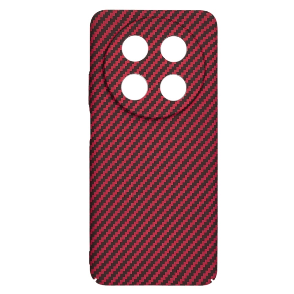 Husa pentru Huawei nova 12i / nova 13i, SKYDDAR INNOVATION, textura carbon, Carbonite FiberShell, set cu sticker, Rosu, - 3 | YEO
