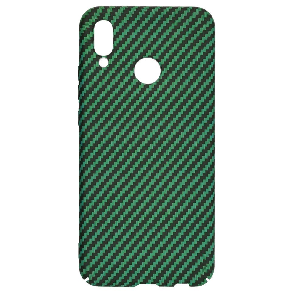 Husa pentru Huawei P20 Lite, Finisaj Premium cu Textura de Carbon, Design Elegant, SKDR CarbonFlex - Verde - 3 | YEO