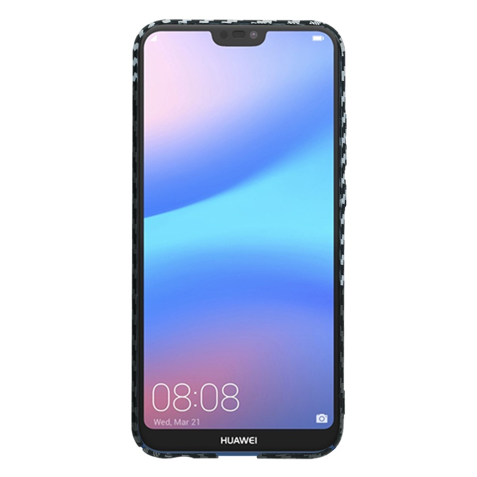 Husa pentru Huawei P20 Lite, SKYDDAR INNOVATION, textura carbon, Carbonite FiberShell, set cu sticker, Gri, - 1 | YEO