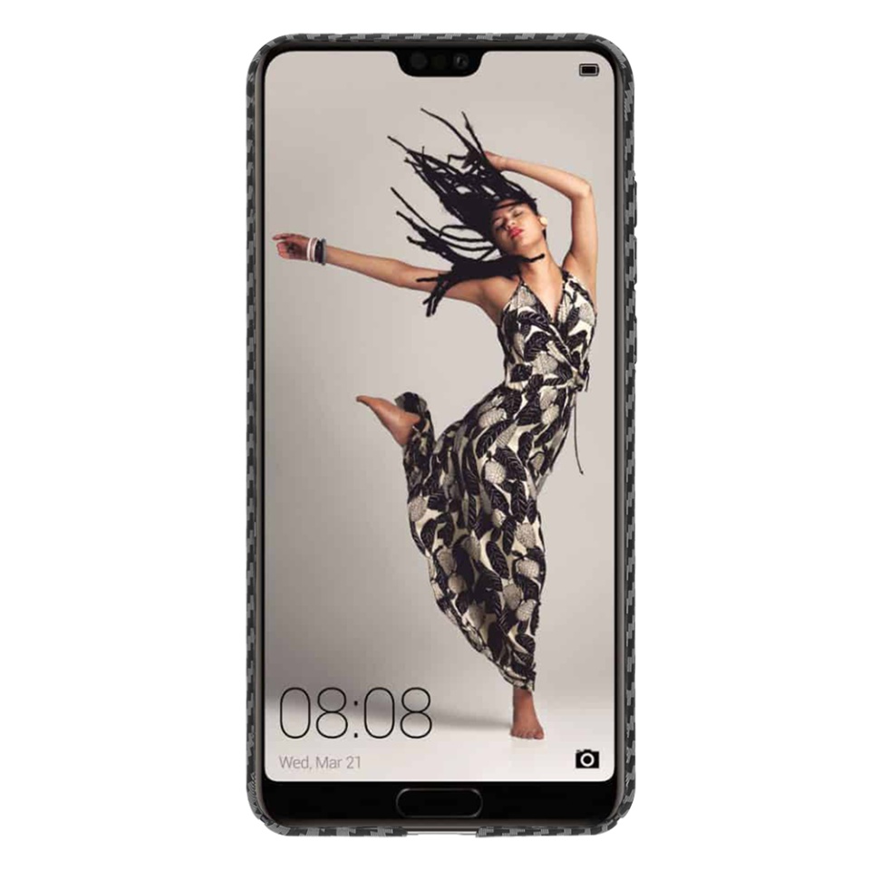 Husa pentru Huawei P20 Pro, Finisaj Premium cu Textura de Carbon, Design Elegant, SKDR CarbonFlex - Negru - 1 | YEO