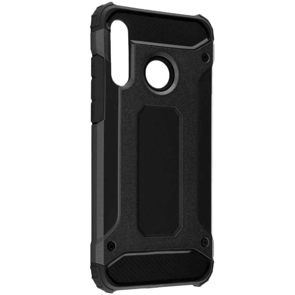 Husa pentru Huawei P30 Lite / P30 Lite New Edition, SKYDDAR INNOVATION, Hybrid Armor, din Plastic Dur, Margini Cauciucate, Antisoc, set cu sticker, Negru - 2 | YEO
