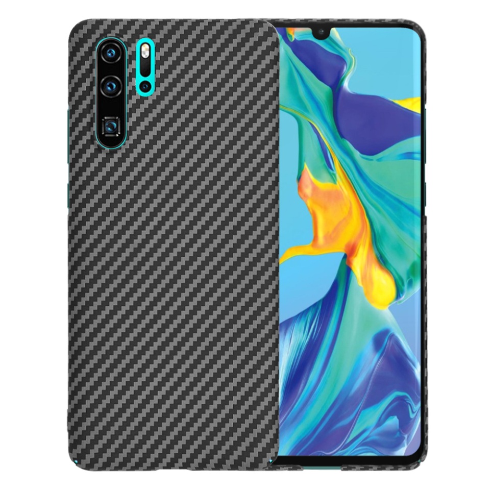 Husa pentru Huawei P30 Pro / P30 Pro New Edition, Finisaj Premium cu Textura de Carbon, Design Elegant, SKDR CarbonFlex - Negru