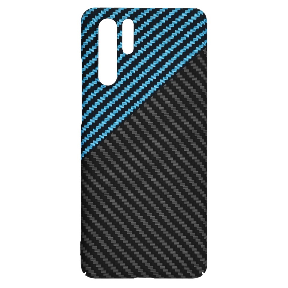 Husa pentru Huawei P30 Pro / P30 Pro New Edition, SKYDDAR INNOVATION, textura carbon, Carbonite FiberShell, set cu sticker, Bleu, - 3 | YEO