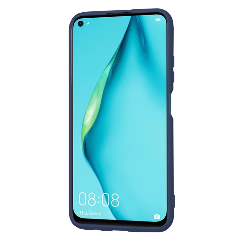 Husa pentru Huawei P40 Lite din Silicon Catifelat, Protectie Premium, Skyddar SoftElegance - Bleumarin - 1 | YEO