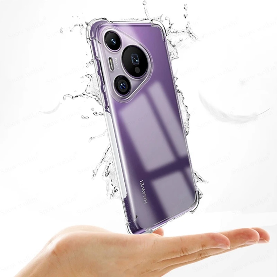 Husa pentru Huawei Pura 70 Pro , SKYDDAR INNOVATION, Shockproof Clear din Silicon Slim, Transparenta, set cu sticker - 3 | YEO