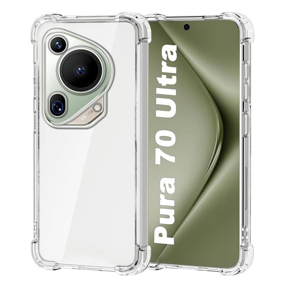 Husa pentru Huawei Pura 70 Ultra , SKYDDAR INNOVATION, Shockproof Clear din Silicon Slim, Transparenta, set cu sticker