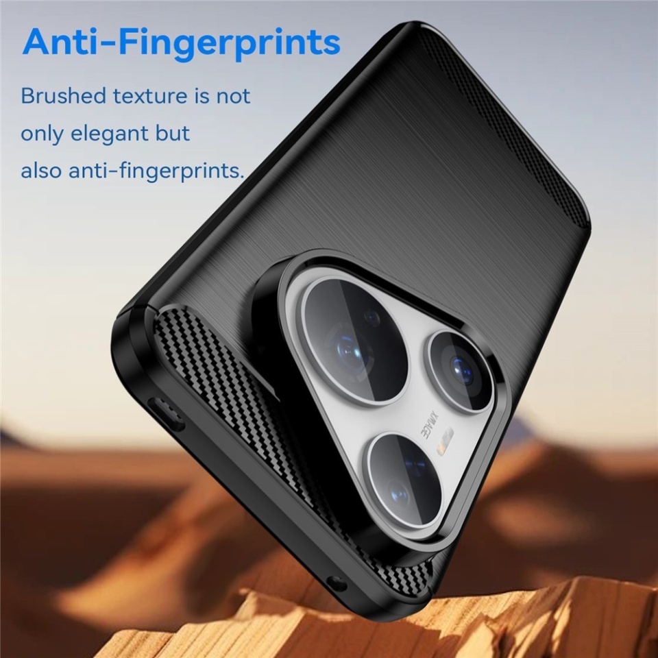 Husa pentru Huawei Pura 80 Pro / Pura 80 Ultra, SKYDDAR INNOVATION, CarbonFiber, Antisoc, set cu sticker, Negru - 3 | YEO