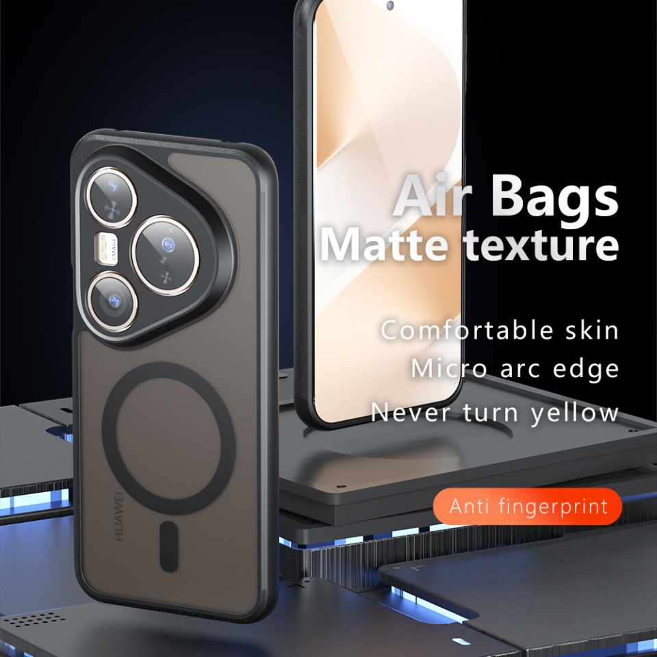 Husa pentru Huawei Pura 80 Pro / Pura 80 Ultra, SKYDDAR INNOVATION, PureFrost MagSafe, AntiSoc, set cu sticker, Negru frost - 2 | YEO