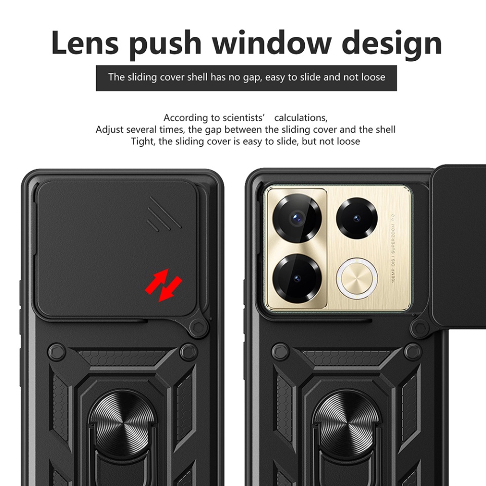 Husa pentru Infinix Note 40 Pro 4G cu inel magnetic si protectie camera Skyddar CamShield - Roz - 1 | YEO