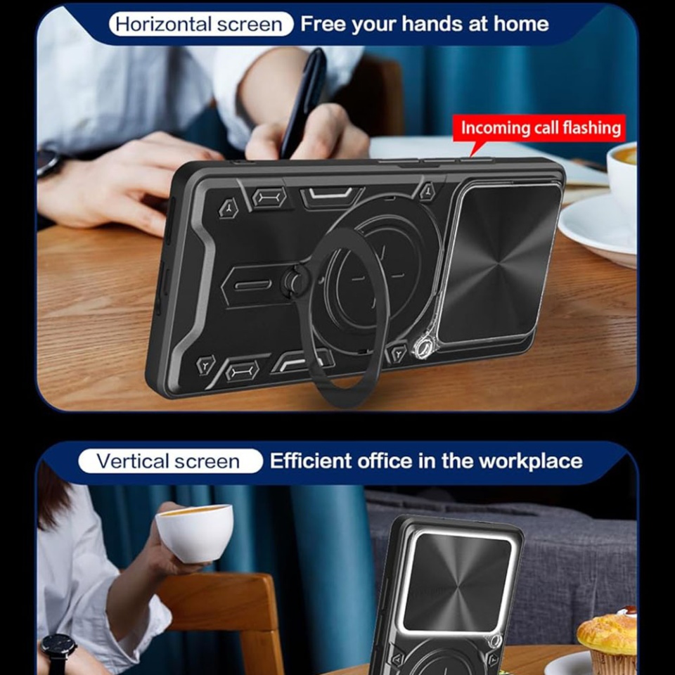 Husa pentru Infinix Note 40 Pro+, SKYDDAR INNOVATION, CamGuard Pro, Inel Magnetic, Protectie Camera, set cu sticker, Negru - 2 | YEO