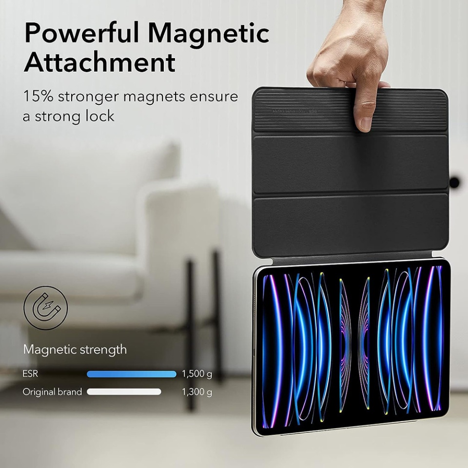 Husa pentru iPad Pro 11 (2018 / 2020 / 2021 / 2022), tip Carte, Rebound Magnetic ESR - Negru - 3 | YEO