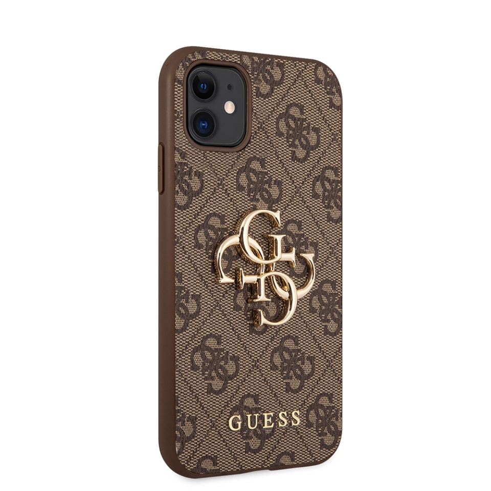 Husa pentru iPhone 11, Guess Hardcase 4G Big Metal Logo, Protectie Slim, Compatibila, Maro - 3 | YEO