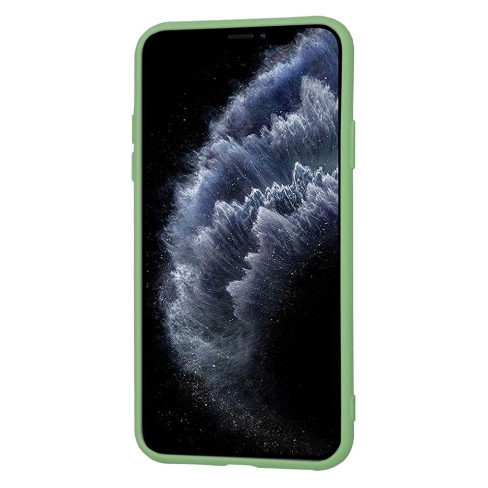 Husa pentru iPhone 11 Pro Max, SKYDDAR INNOVATION, din Silicon Catifelat, SoftElegance, set cu sticker, Verde deschis - 1 | YEO