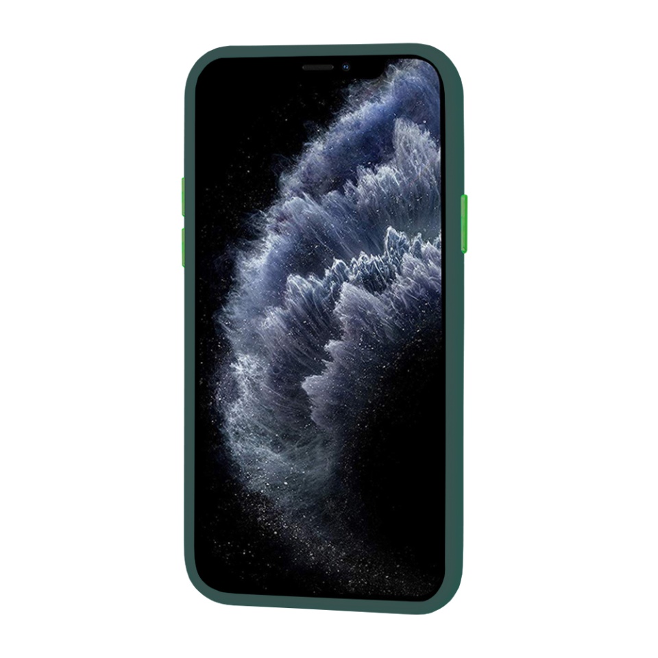 Husa pentru iPhone 11 Pro, SKYDDAR INNOVATION, HaloFrost, AntiSoc, Verde inchis, set cu sticker - 2 | YEO