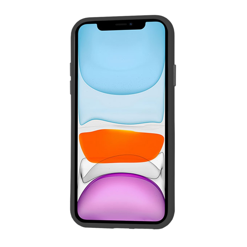 Husa pentru iPhone 11, SKYDDAR INNOVATION, HaloFrost, AntiSoc, Negru, set cu sticker - 2 | YEO