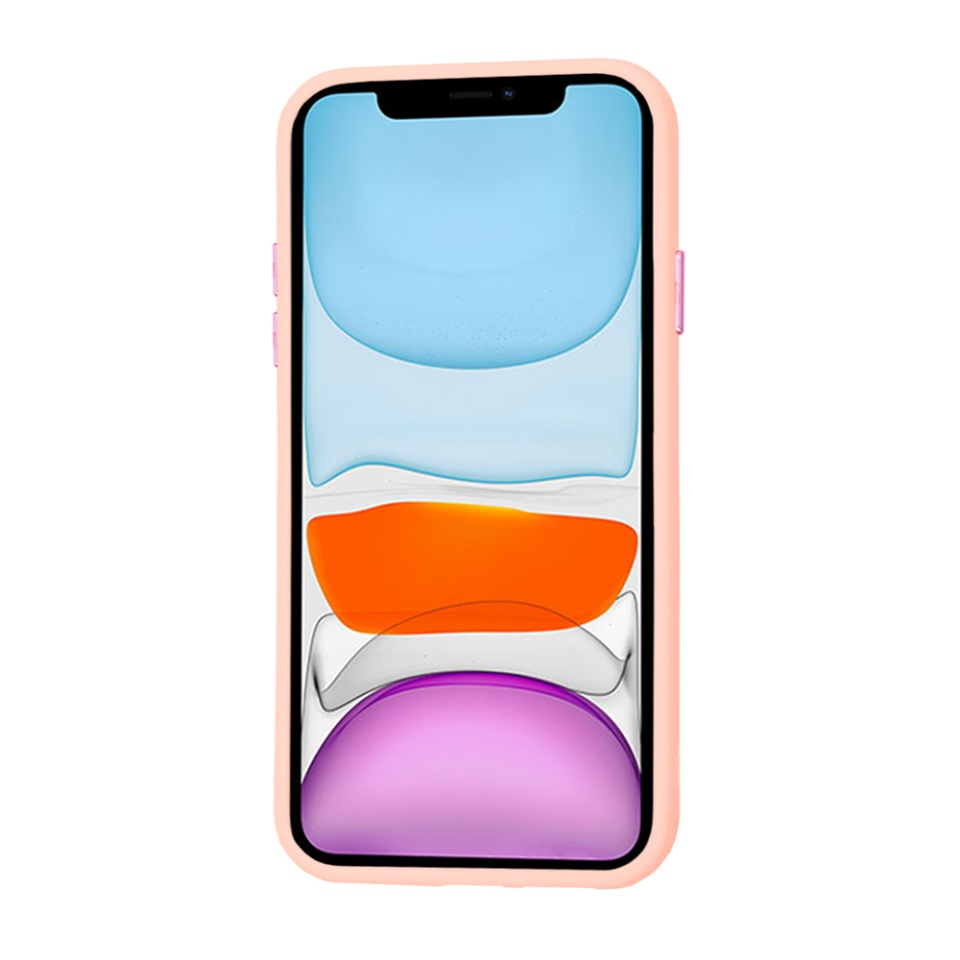 Husa pentru iPhone 11, SKYDDAR INNOVATION, HaloFrost, AntiSoc, Roz, set cu sticker - 2 | YEO