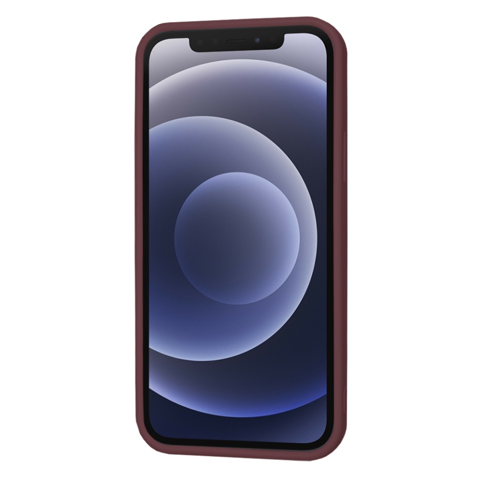 Husa pentru iPhone 12 din Silicon Catifelat, Protectie Premium, Skyddar SoftElegance - Bordo - 1 | YEO