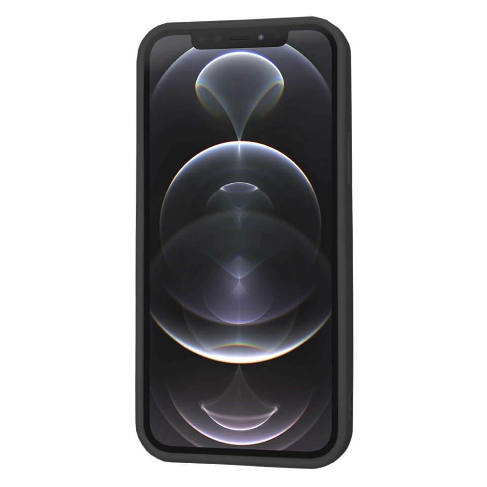 Husa pentru iPhone 12 Pro din Silicon Catifelat, Protectie Premium, Skyddar SoftElegance - Negru - 1 | YEO