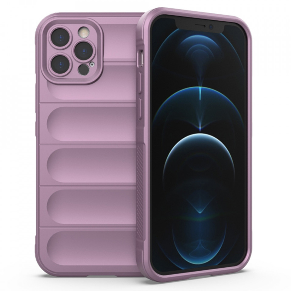 Husa pentru iPhone 12 Pro eleganta, din silicon mat, SKDR Vogue - Mov