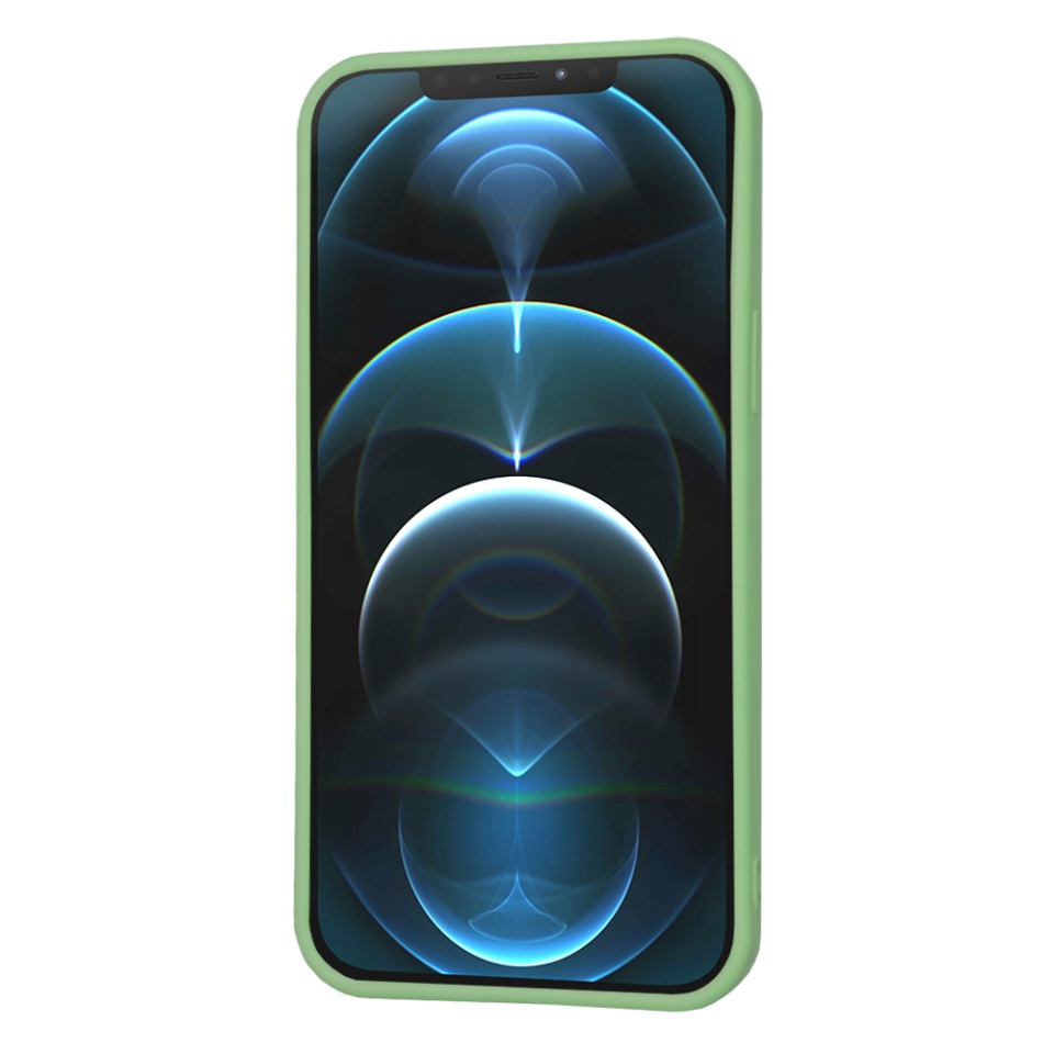 Husa pentru iPhone 12 Pro Max din Silicon Catifelat, Protectie Premium, Skyddar SoftElegance - Verde deschis - 1 | YEO