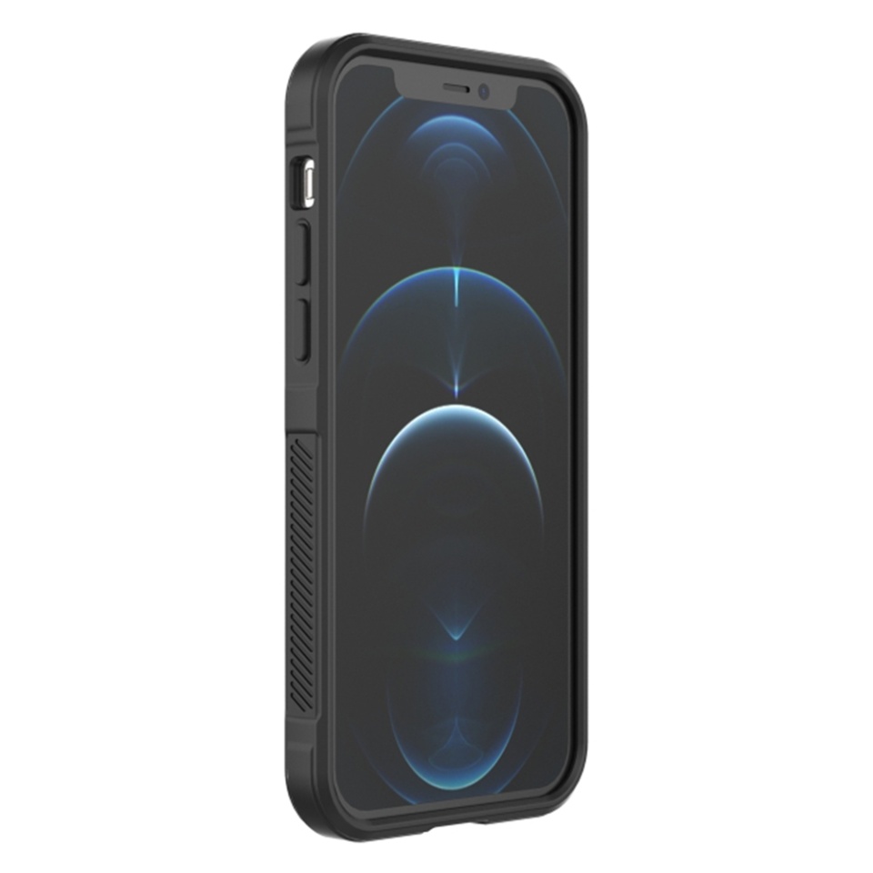 Husa pentru iPhone 12 Pro, SKYDDAR INNOVATION, Vogue, din Silicon Mat, Bleu, set cu sticker - 1 | YEO