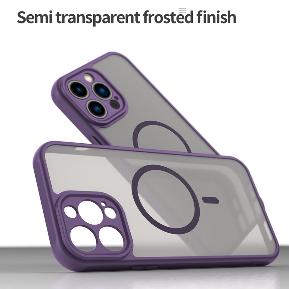 Husa pentru iPhone 13 Pro Max, SKYDDAR INNOVATION, HaloFrost MagSafe II, Antisoc, set cu sticker, Mov - 2 | YEO