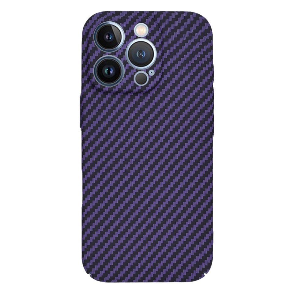 Husa pentru iPhone 13 Pro Max, SKYDDAR INNOVATION, textura carbon, Carbonite FiberShell, Mov, set cu sticker - 2 | YEO
