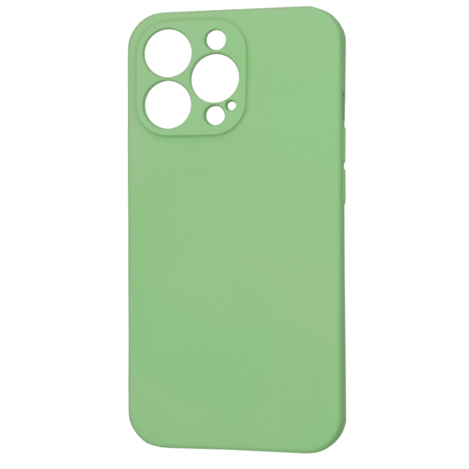 Husa pentru iPhone 13 Pro, SKYDDAR INNOVATION, din Silicon Catifelat, SoftFlex Magsafe, Verde deschis, set cu sticker - 2 | YEO