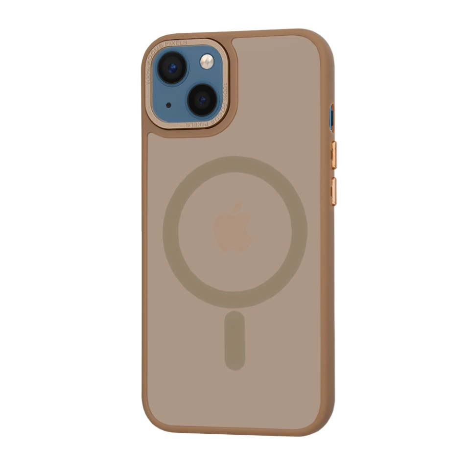 Husa pentru iPhone 13, SKYDDAR INNOVATION, HaloFrost MagSafe, Antisoc, set cu sticker, Maro - 2 | YEO