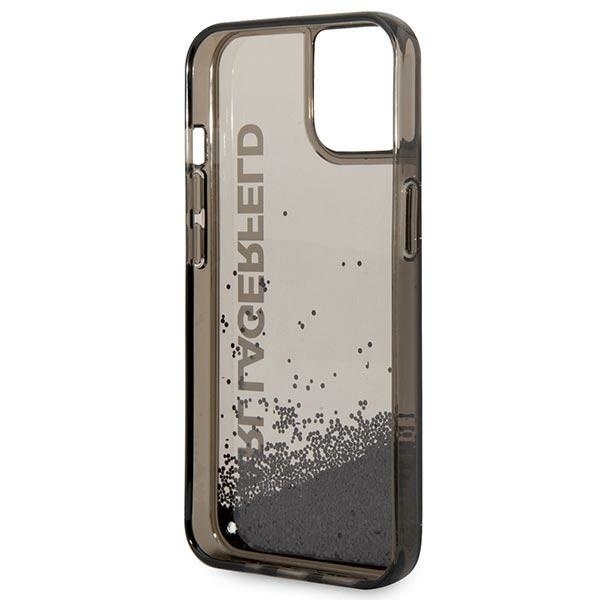 Husa pentru iPhone 14 Plus, Hardcase Liquid Glitter, Karl Lagerfeld - Negru Sclipici - 3 | YEO