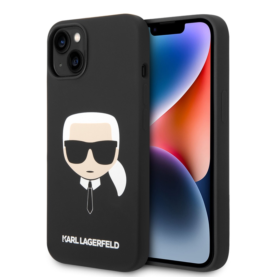 Husa pentru iPhone 14 Plus, Silicone, Karl Lagerfeld, Negru