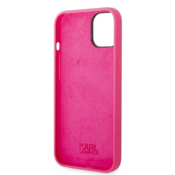 Husa pentru iPhone 14 Plus, Silicone, Karl Lagerfeld, Roz - 3 | YEO