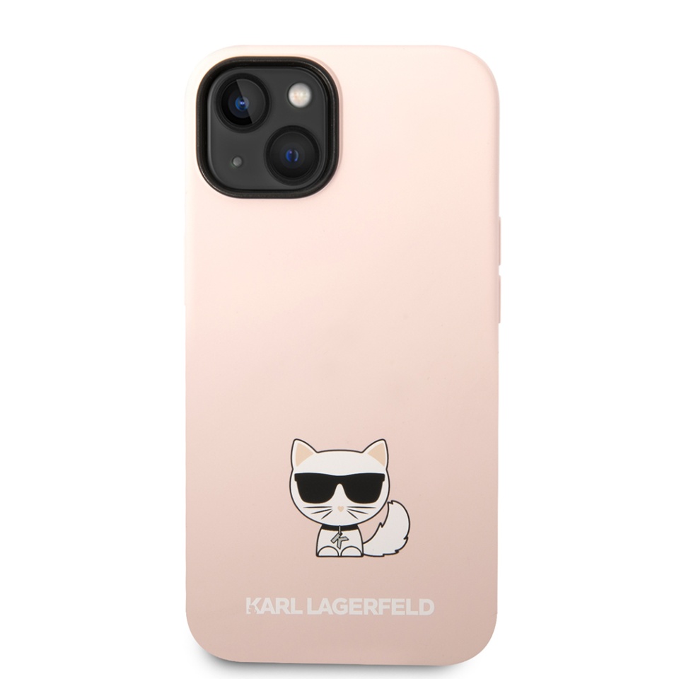 Husa pentru iPhone 14 Plus, Silicone, Karl Lagerfeld, Roz - 2 | YEO
