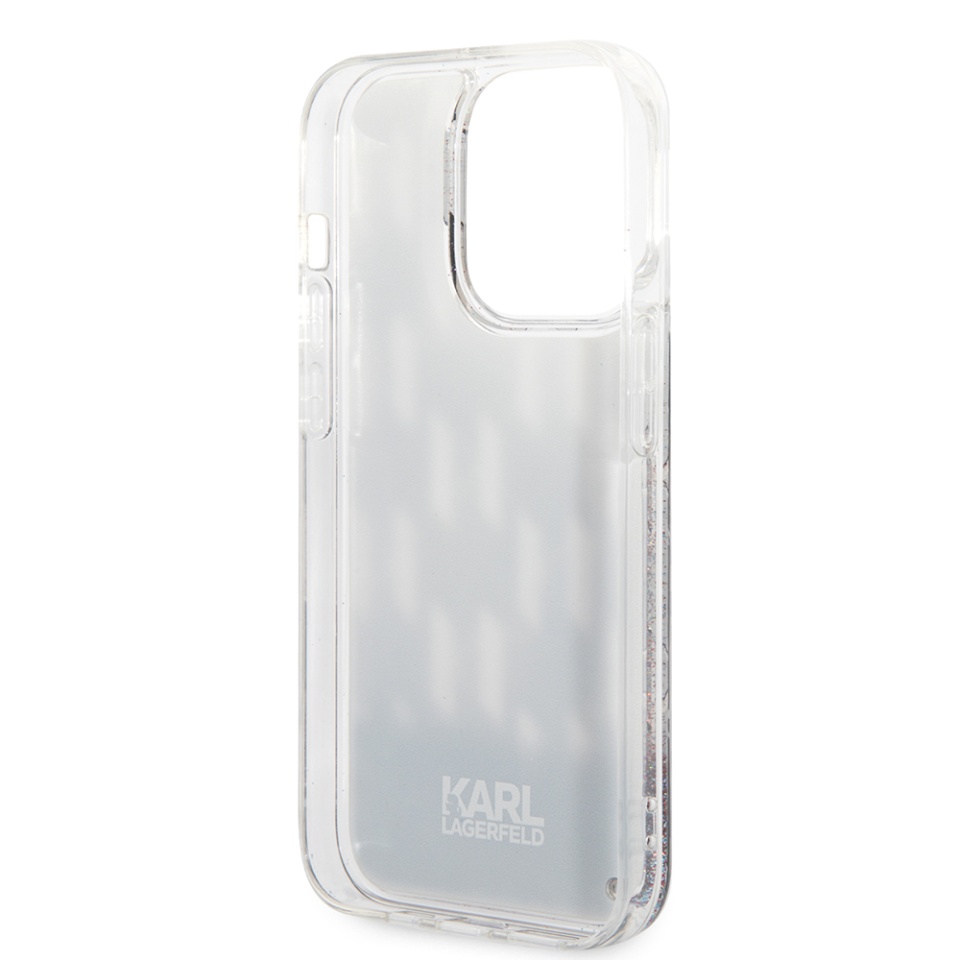 Husa pentru iPhone 14 Pro, Hardcase Liquid Glitter, Karl Lagerfeld - Monogram - 3 | YEO