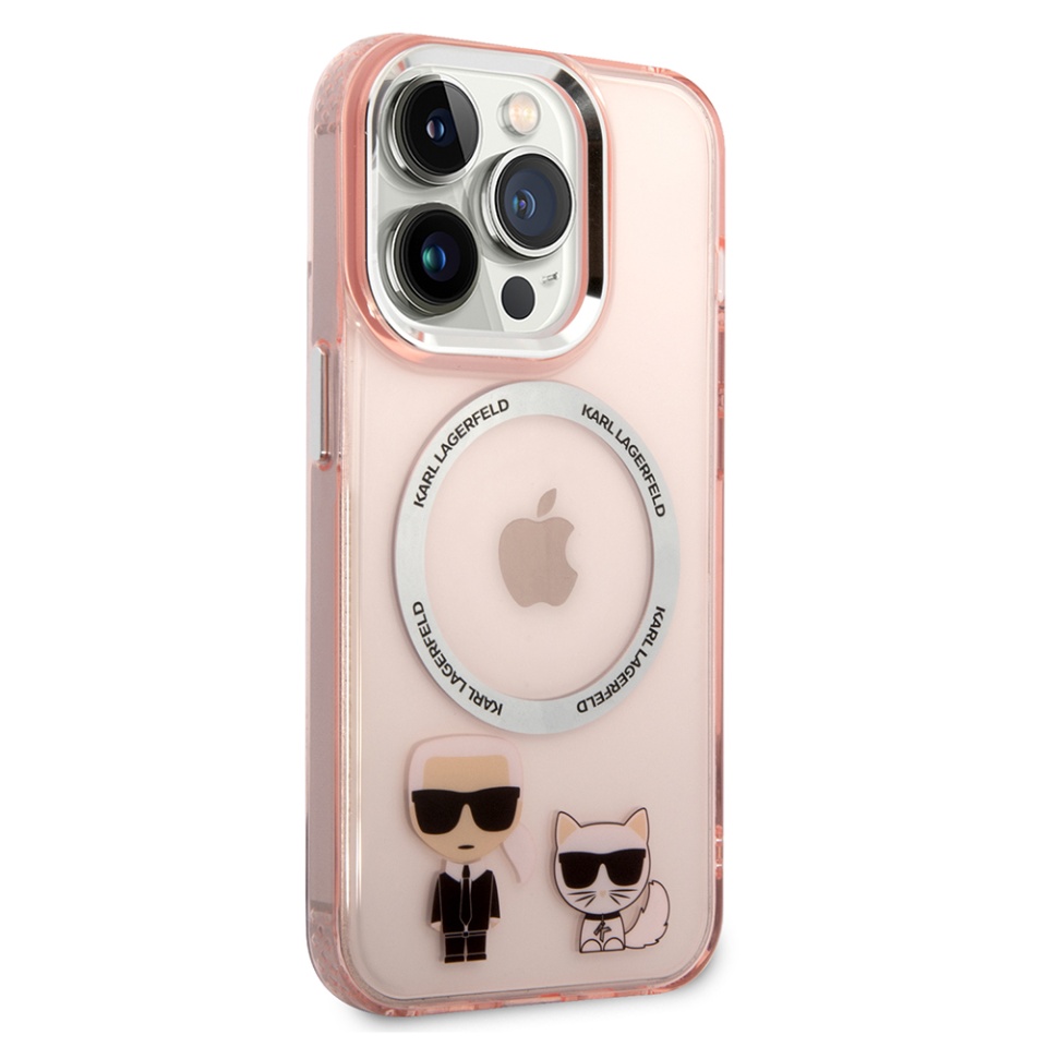 Husa pentru iPhone 14 Pro, Karl Lagerfeld, Hardcase MagSafe, Roz - 1 | YEO