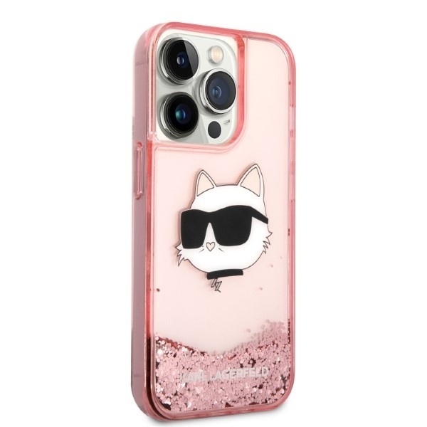 Husa pentru iPhone 14 Pro Max, Hardcase Glitter, Karl Lagerfeld, Roz - 3 | YEO