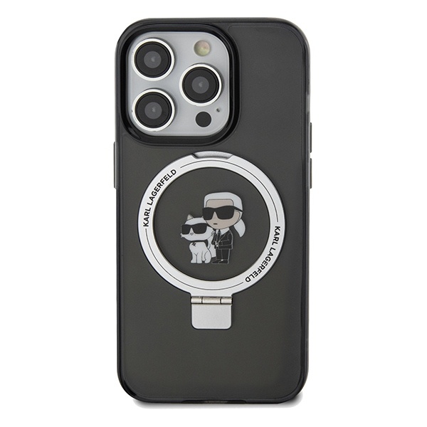 Husa pentru iPhone 14 Pro Max, Hardcase Ring Stand MagSafe, Karl Lagerfeld - Negru - 2 | YEO
