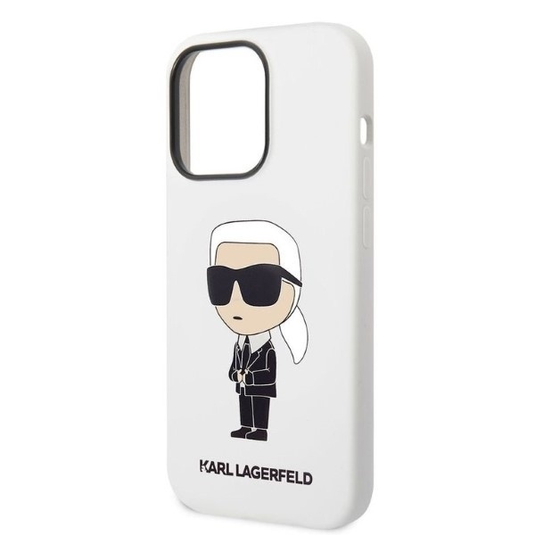 Husa pentru iPhone 14 Pro Max, Silicone, Karl Lagerfeld, Alb - 1 | YEO