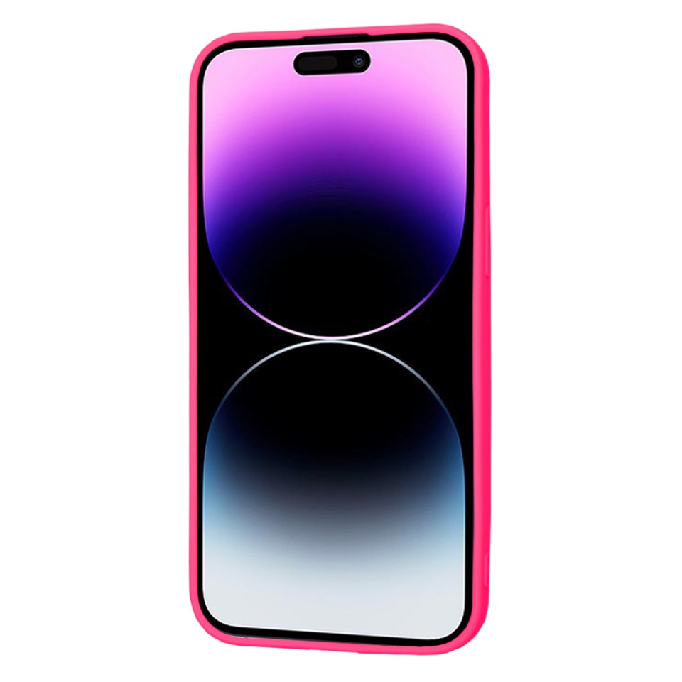Husa pentru iPhone 14 Pro Max, SKYDDAR INNOVATION, din Silicon Catifelat, SoftElegance , Fucsia, set cu sticker - 1 | YEO