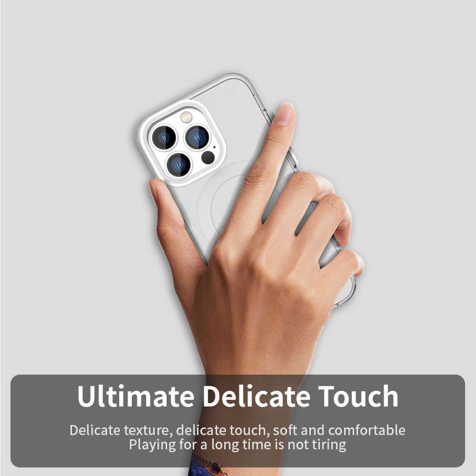 Husa pentru iPhone 14 Pro Max, SKYDDAR INOVATION, CandyCase, Magsafe, set cu sticker, Alb - 3 | YEO