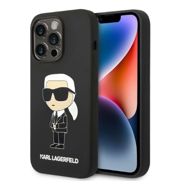 Husa pentru iPhone 14 Pro, Silicone, Karl Lagerfeld, Negru