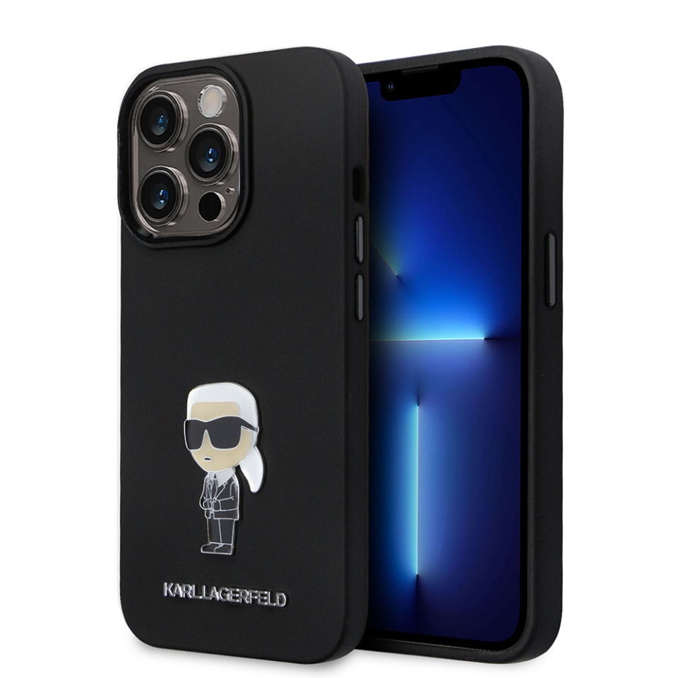 Husa pentru iPhone 14 Pro, Silicone, Karl Lagerfeld, Negru