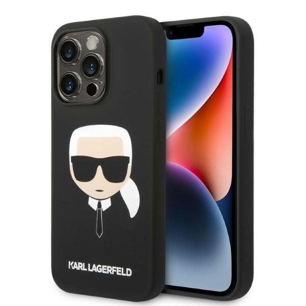 Husa pentru iPhone 14 Pro, Silicone MagSafe, Karl Lagerfeld - Negru