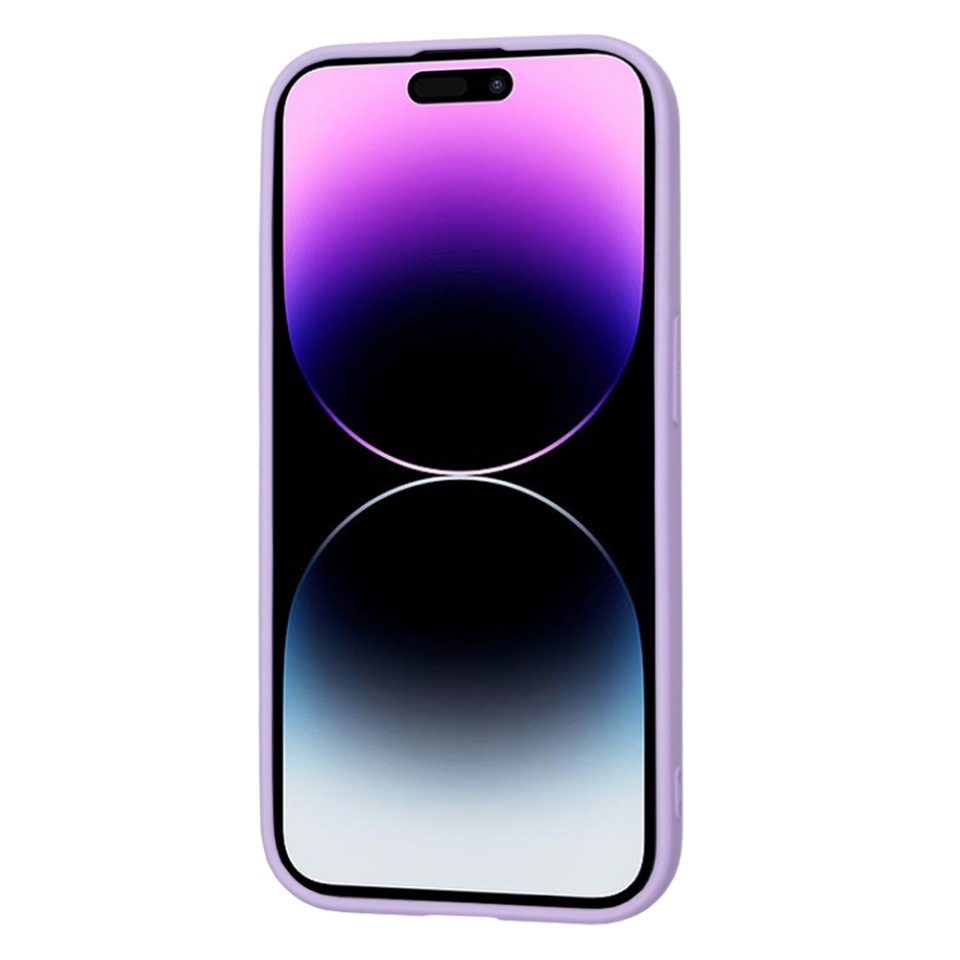 Husa pentru iPhone 14 Pro, SKYDDAR INNOVATION, din Silicon Catifelat, SoftElegance , Violet, set cu sticker - 1 | YEO