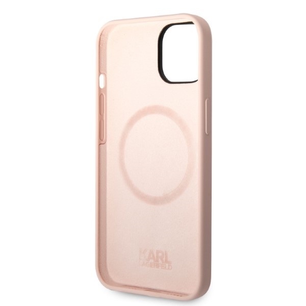 Husa pentru iPhone 14, Silicone MagSafe, Karl Lagerfeld - Roz - 1 | YEO