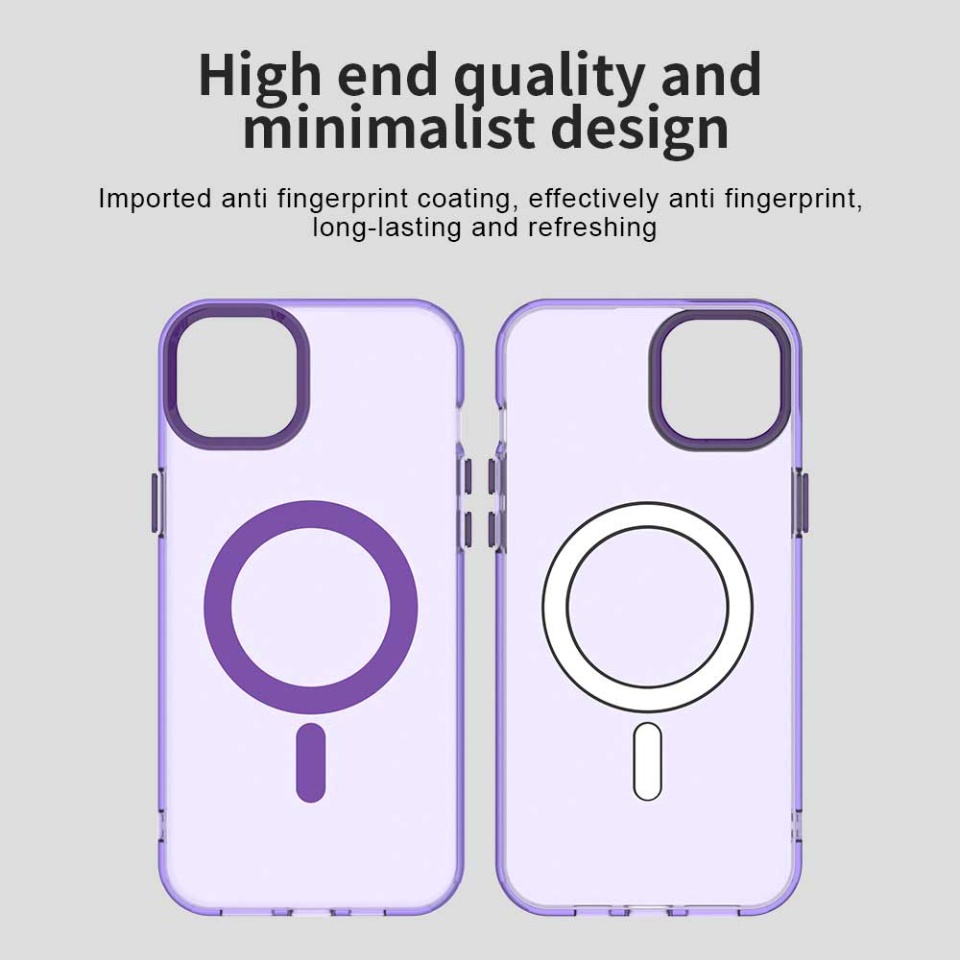 Husa pentru iPhone 14, SKYDDAR INOVATION, CandyCase, Magsafe, set cu sticker, Mov - 2 | YEO